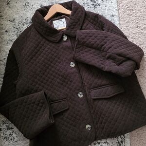 Corduroy Quilted Barn Jacket Style Western Chic Womens 1x Cinsono Brown NWT